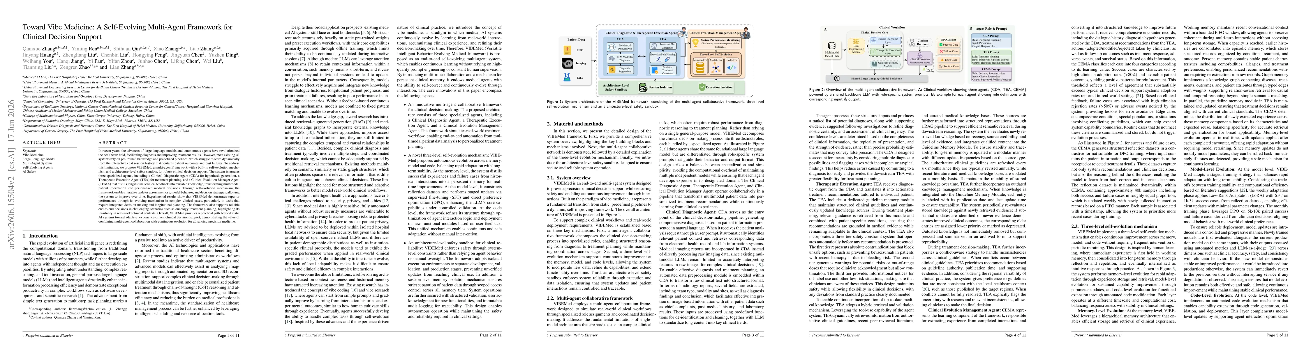 Thumbnail for Toward Vibe Medicine: A Self-Evolving Multi-Agent Framework for Clinical Decision Support