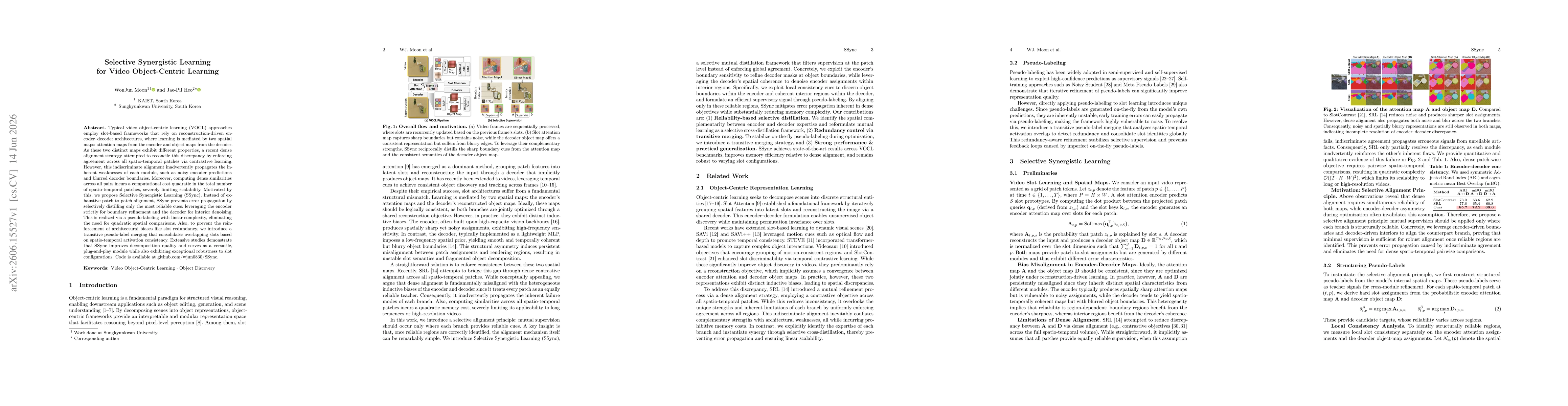 Thumbnail for Selective Synergistic Learning for Video Object-Centric Learning