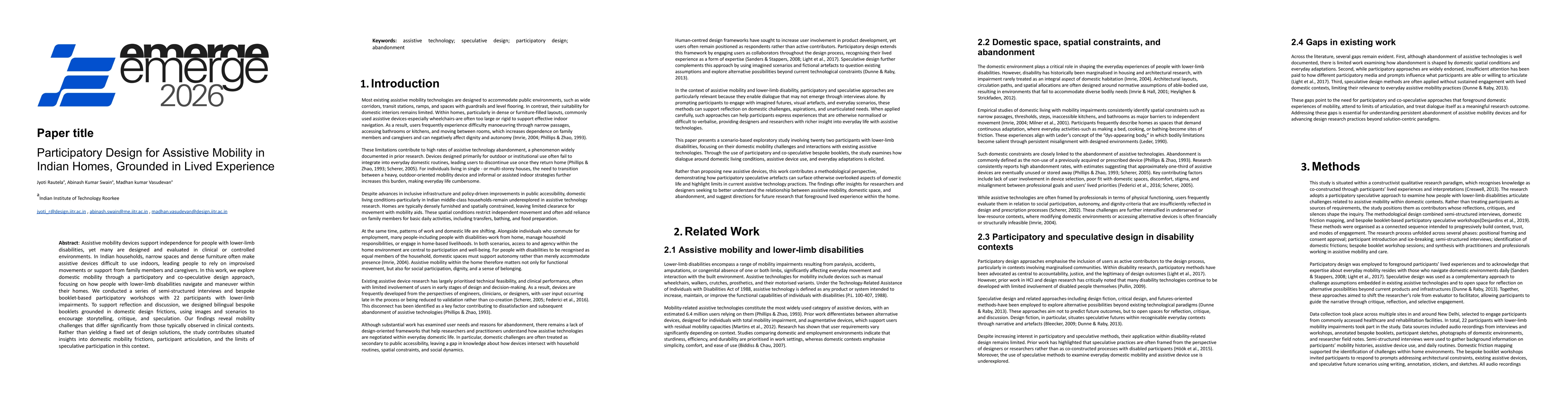 Thumbnail for Participatory Design for Assistive Mobility in Indian Homes, Grounded in Lived Experience