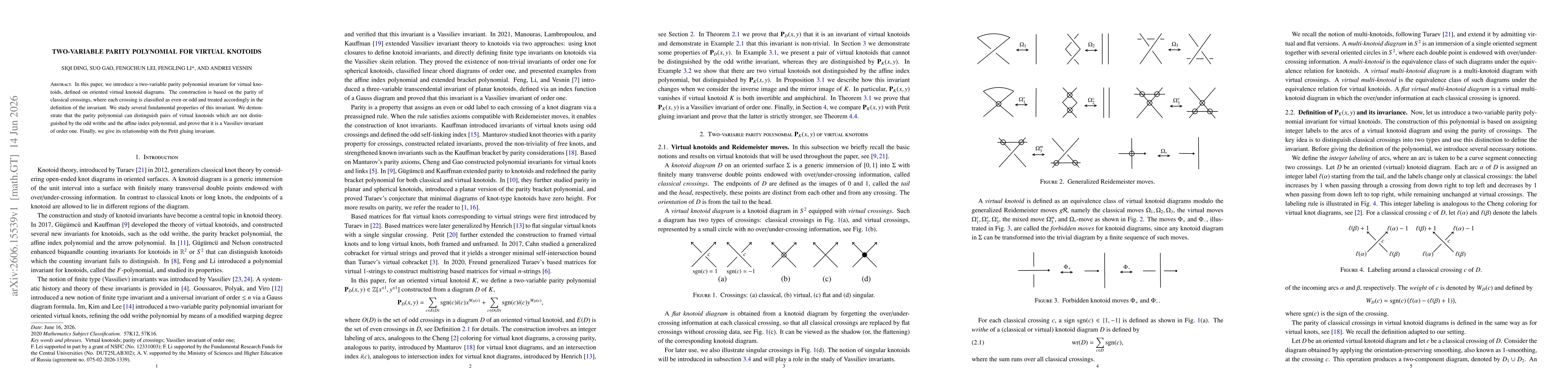 Thumbnail for Two-variable Parity Polynomial for Virtual Knotoids