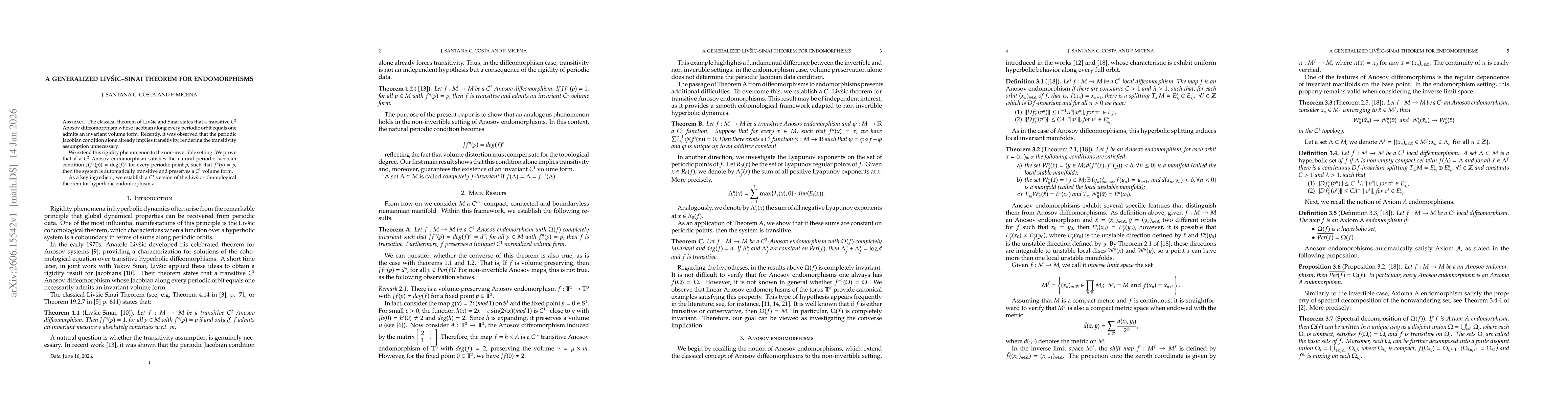 Thumbnail for A generalized Livšic--Sinai Theorem for endomorphisms