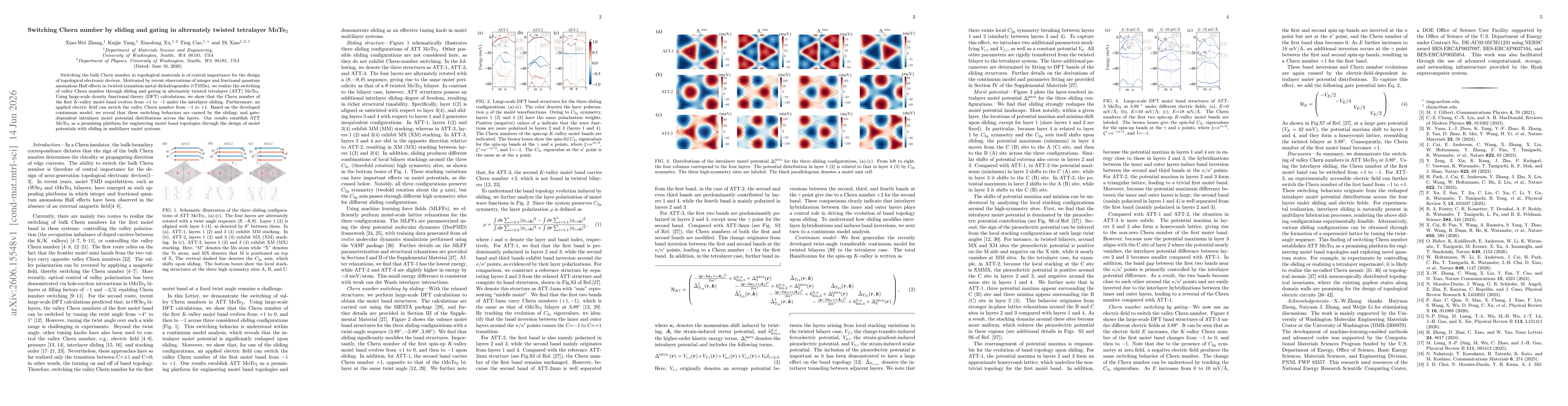 Thumbnail for Switching Chern number by sliding and gating in alternately twisted tetralayer MoTe2