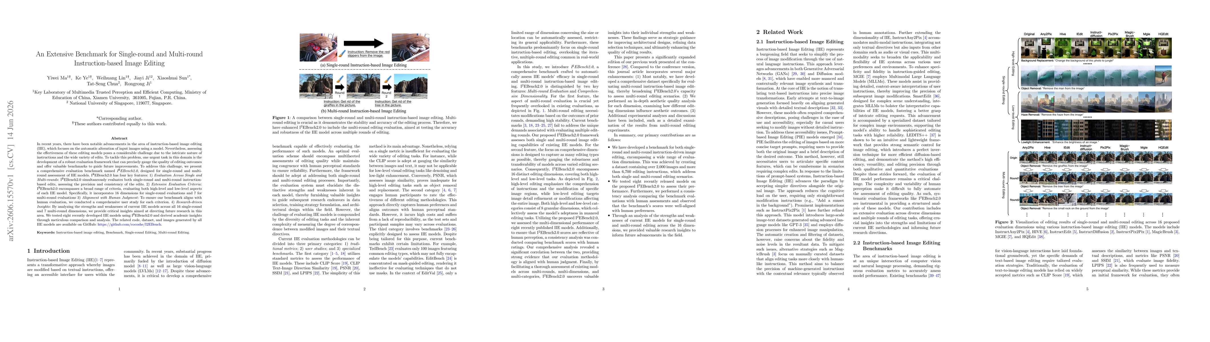 Thumbnail for An Extensive Benchmark for Single-round and Multi-round Instruction-based Image Editing
