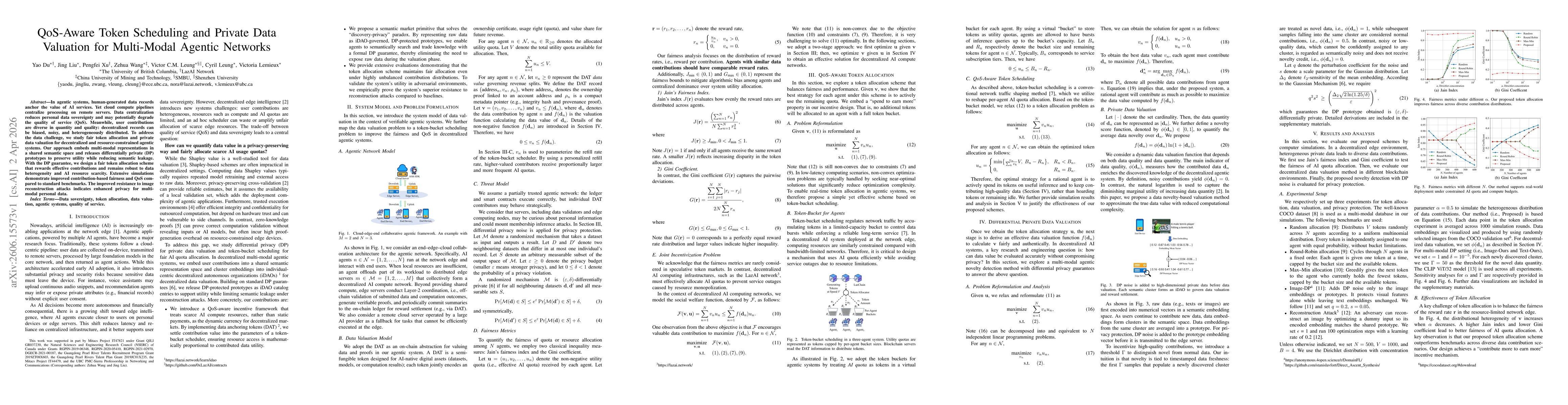 Thumbnail for QoS-Aware Token Scheduling and Private Data Valuation for Multi-Modal Agentic Networks