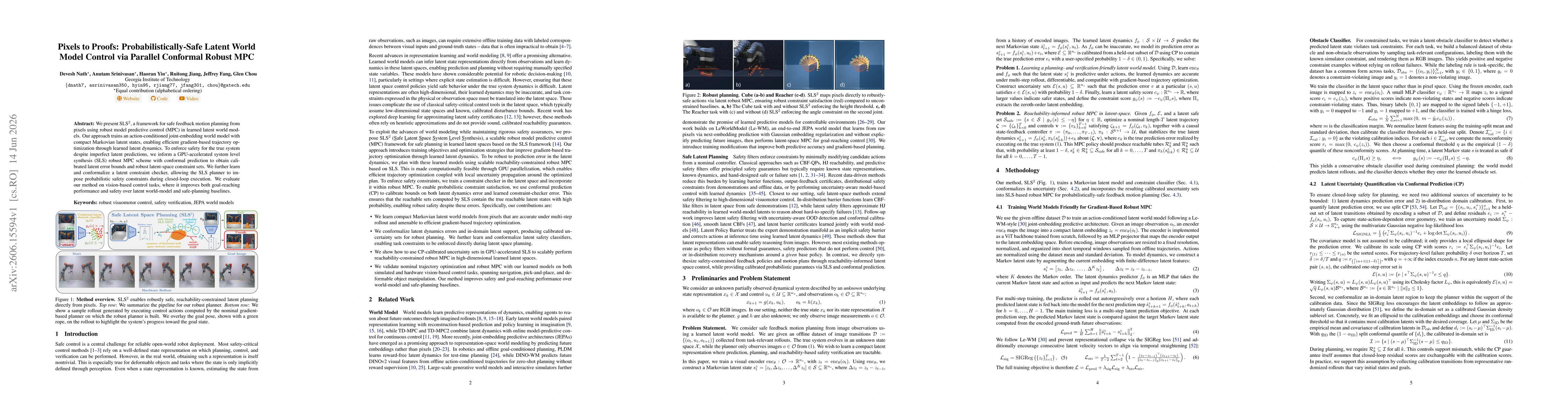 Thumbnail for Pixels to Proofs: Probabilistically-Safe Latent World Model Control via Parallel Conformal Robust MPC