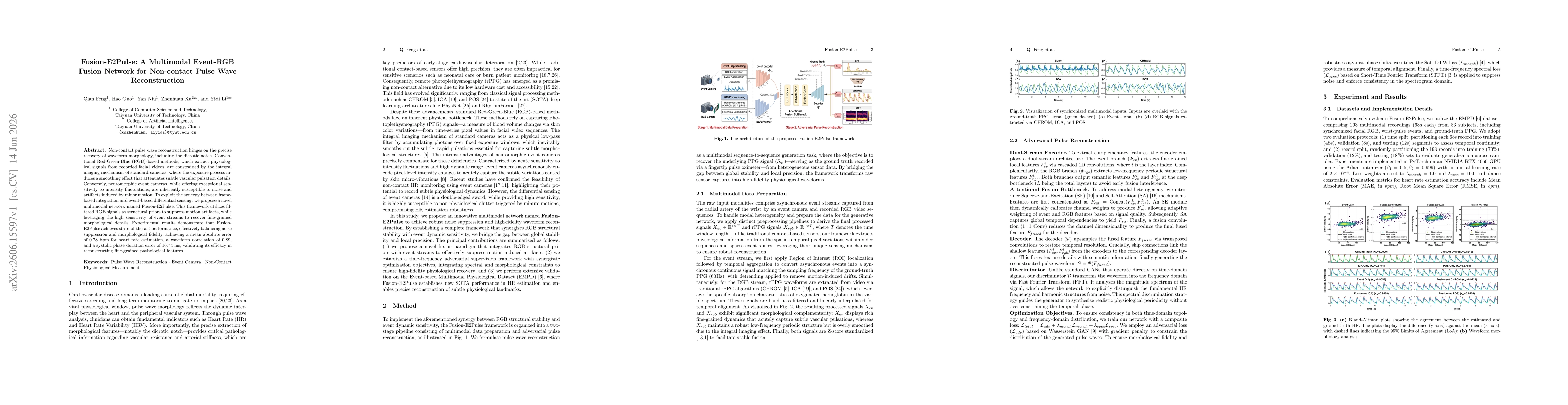 Thumbnail for Fusion-E2Pulse: A Multimodal Event-RGB Fusion Network for Non-contact Pulse Wave Reconstruction