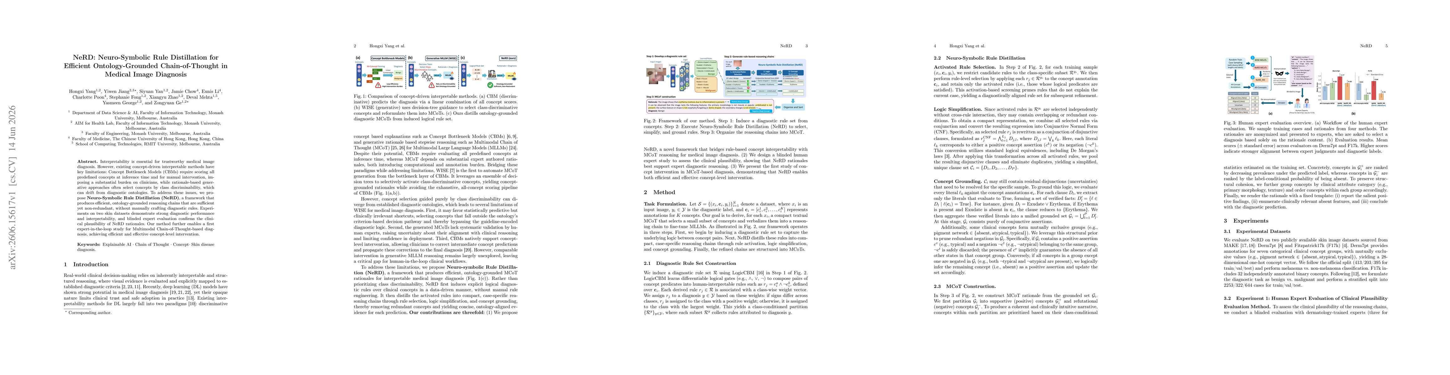 Thumbnail for NeRD: Neuro-Symbolic Rule Distillation for Efficient Ontology-Grounded Chain-of-Thought in Medical Image Diagnosis