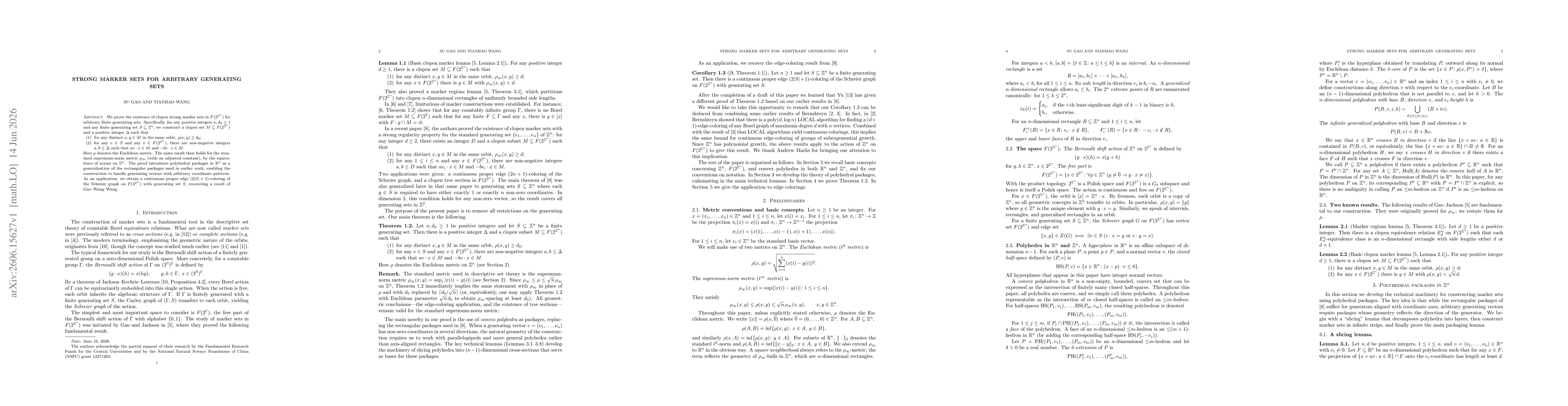 Thumbnail for Strong marker sets for arbitrary generating sets