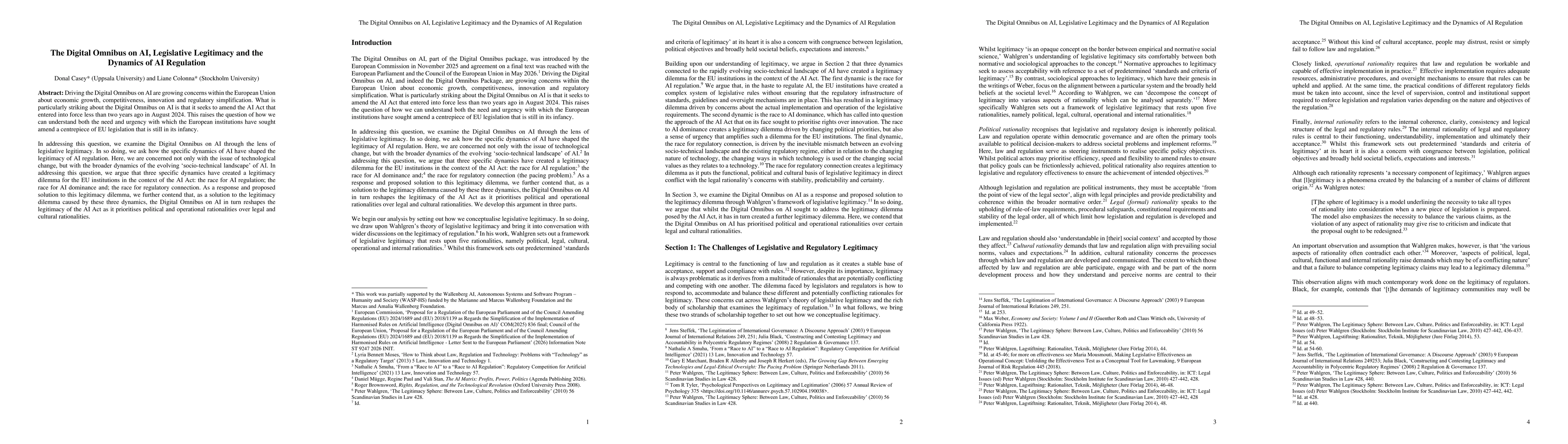Thumbnail for The Digital Omnibus on AI, Legislative Legitimacy and the Dynamics of AI Regulation