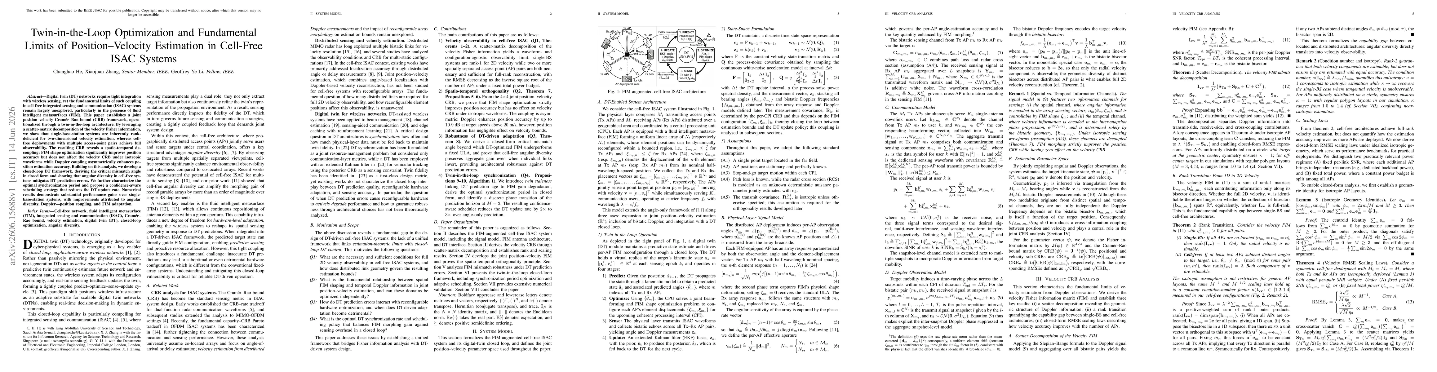 Thumbnail for Twin-in-the-Loop Optimization and Fundamental Limits of Position--Velocity Estimation in Cell-Free ISAC Systems