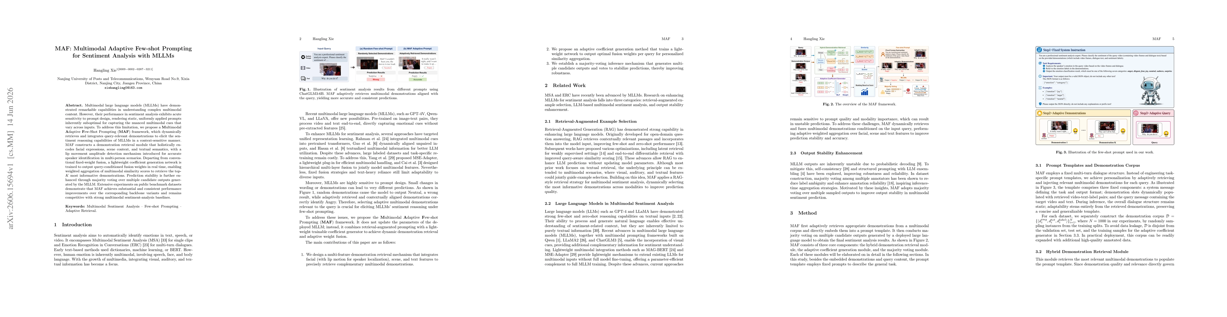Thumbnail for MAF: Multimodal Adaptive Few-shot Prompting for Sentiment Analysis with MLLMs