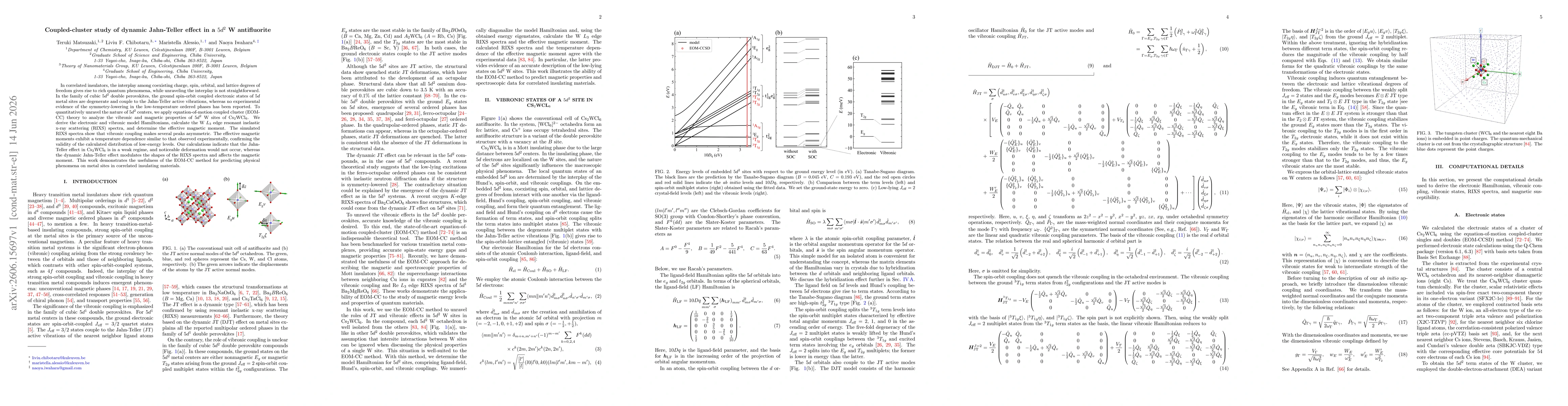 Thumbnail for Coupled-cluster study of dynamic Jahn-Teller effect in a $5d^2$ W antifluorite