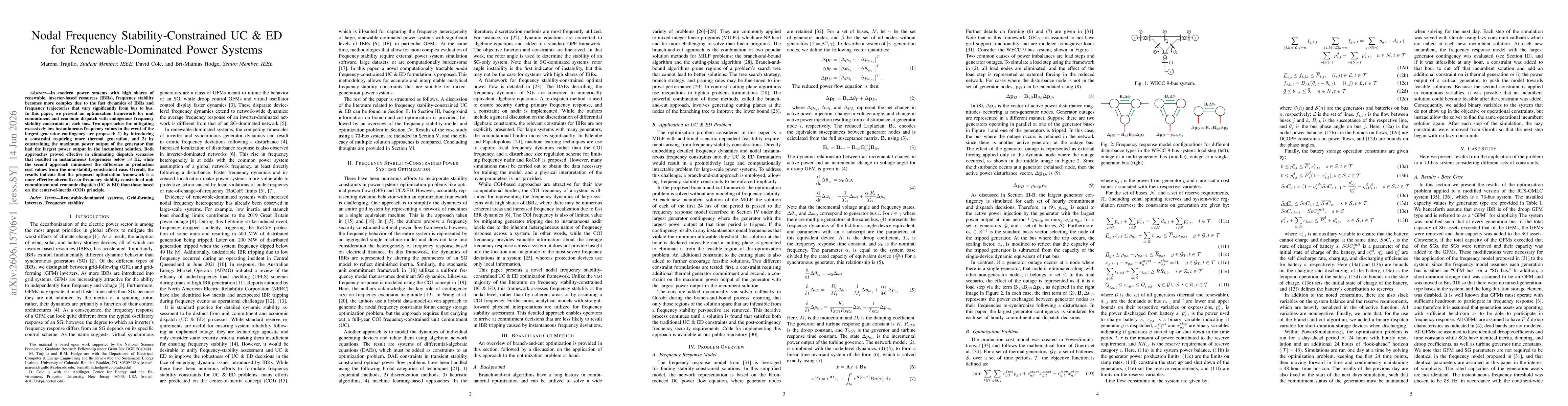 Thumbnail for Nodal Frequency Stability-Constrained UC & ED for Renewable-Dominated Power Systems