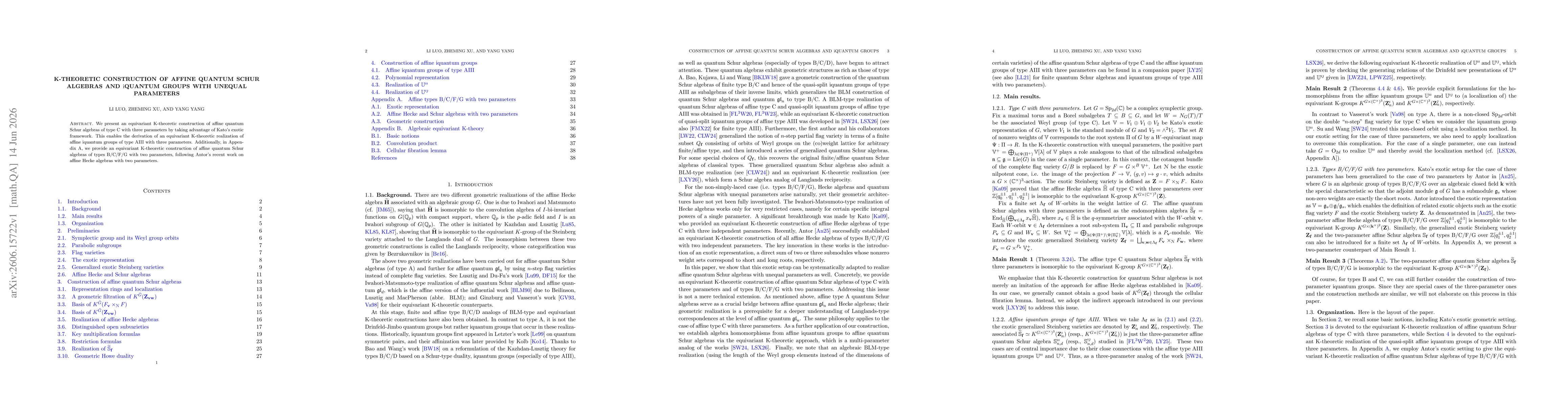 Thumbnail for K-theoretic construction of affine quantum Schur algebras and iquantum groups with unequal parameters