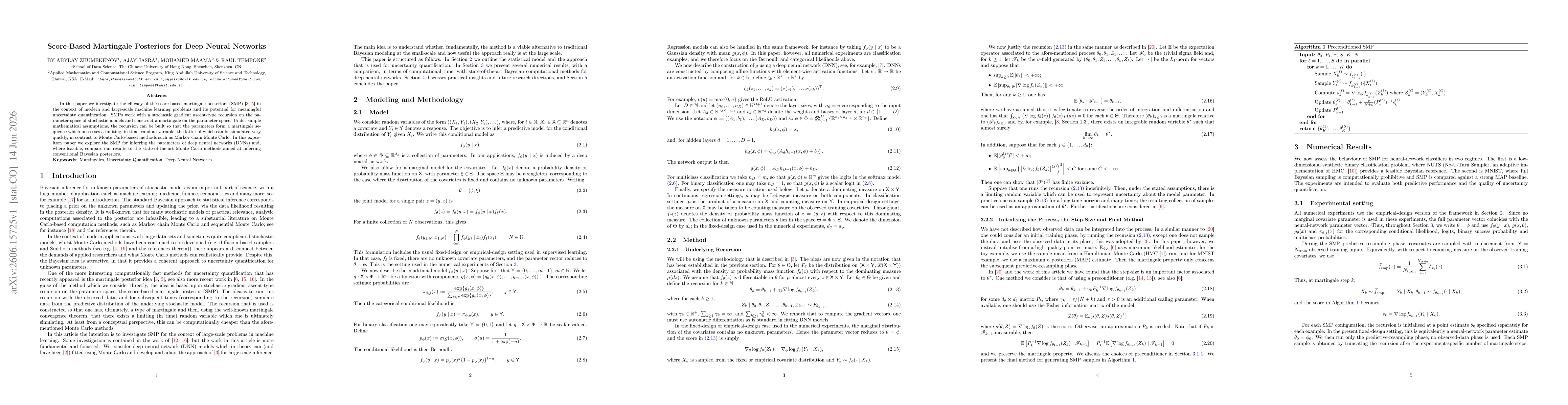 Thumbnail for Score-Based Martingale Posteriors for Deep Neural Networks
