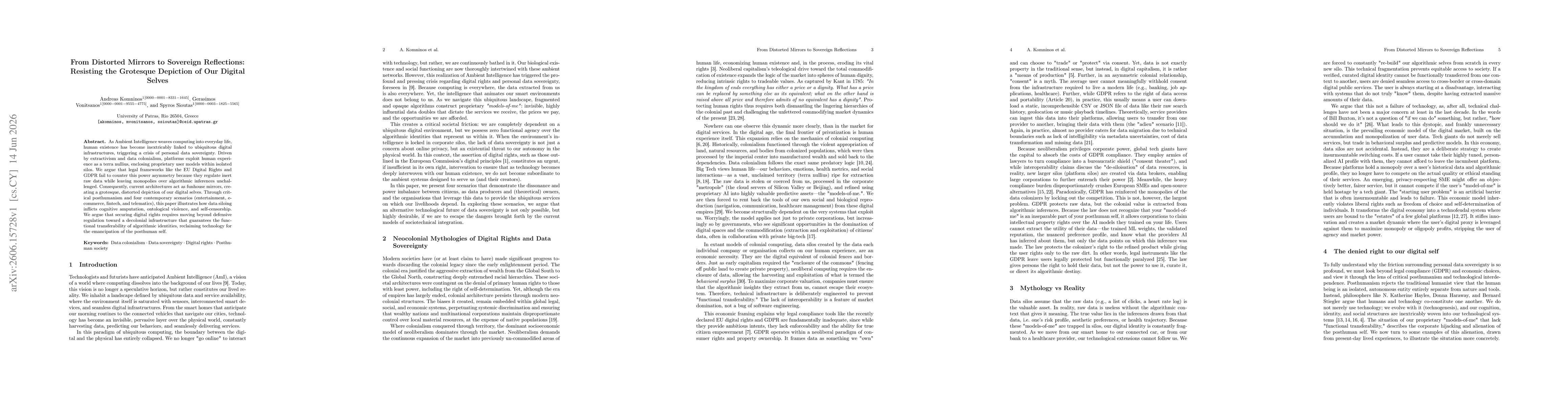 Thumbnail for From Distorted Mirrors to Sovereign Reflections: Resisting the Grotesque Depiction of Our Digital Selves