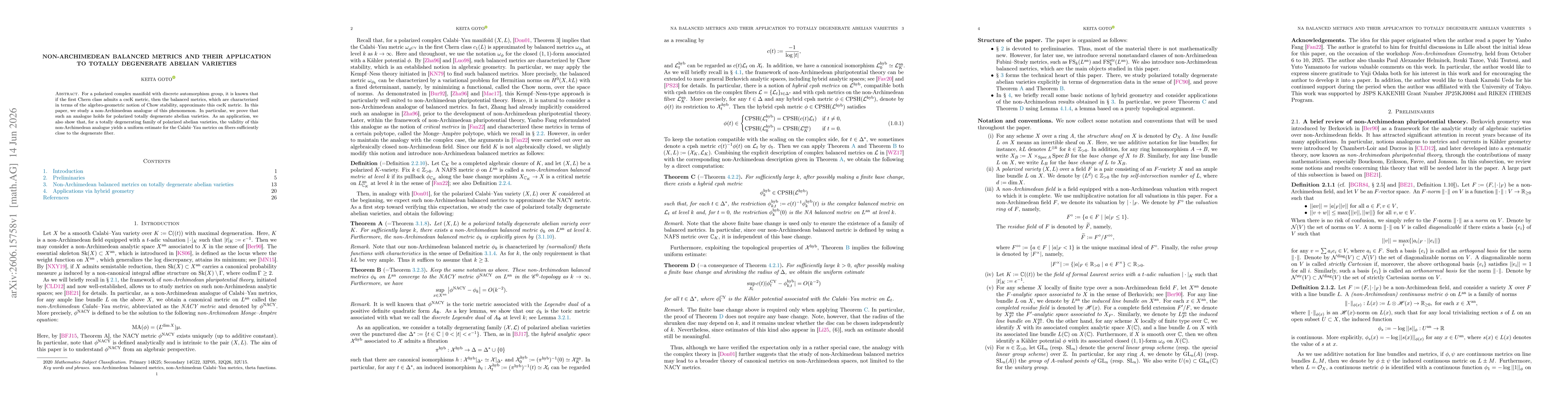 Thumbnail for Non-Archimedean balanced metrics and their application to totally degenerate abelian varieties