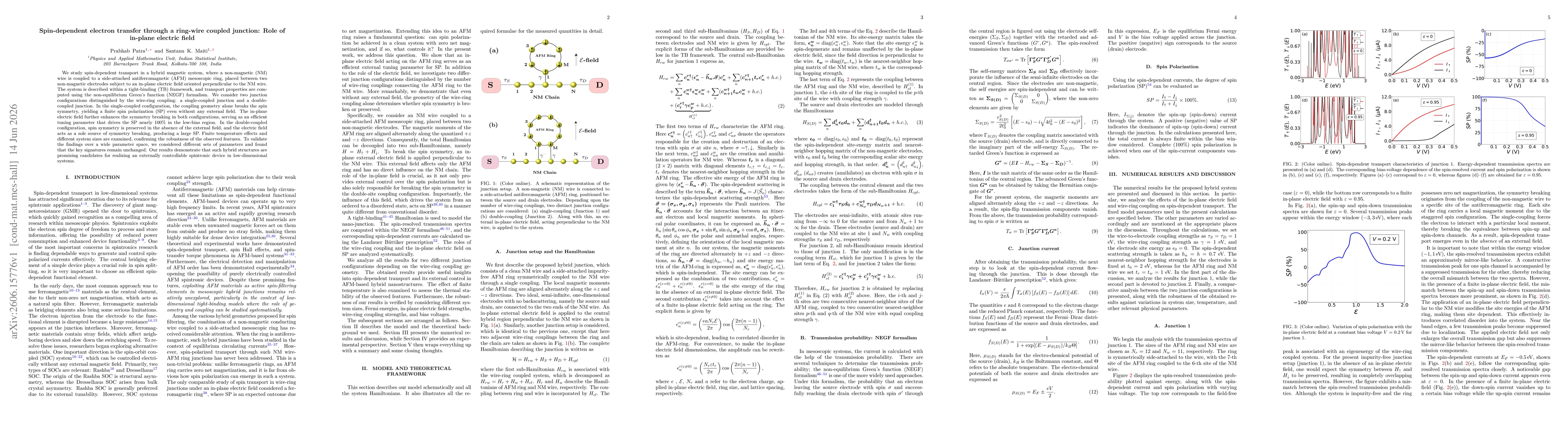 Thumbnail for Spin-dependent electron transfer through a ring-wire coupled junction: Role of in-plane electric field