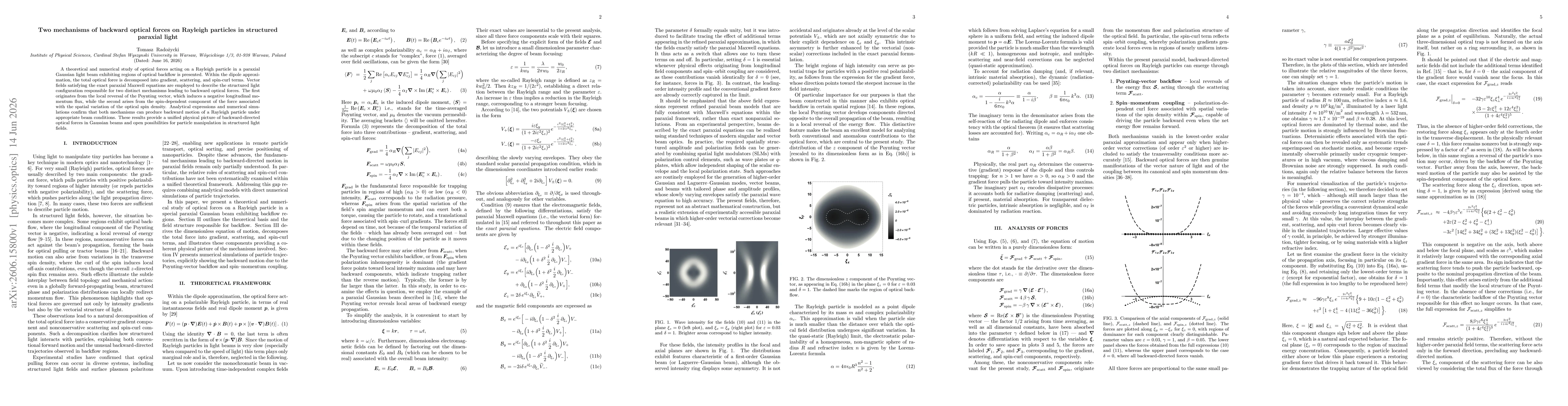 Thumbnail for Two mechanisms of backward optical forces on Rayleigh particles in structured paraxial light