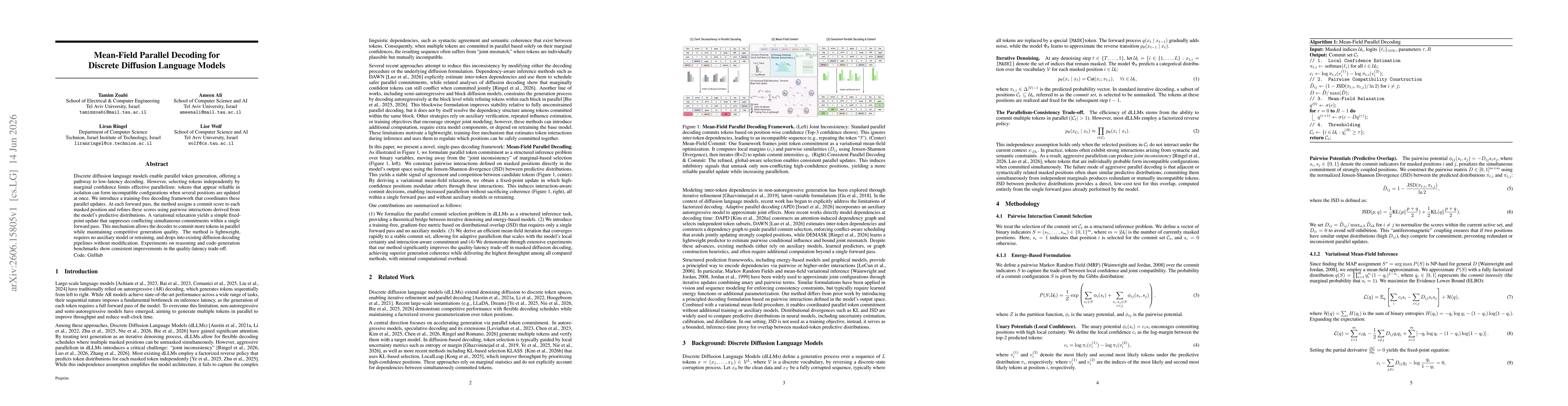 Thumbnail for Mean-Field Parallel Decoding for Discrete Diffusion Language Models