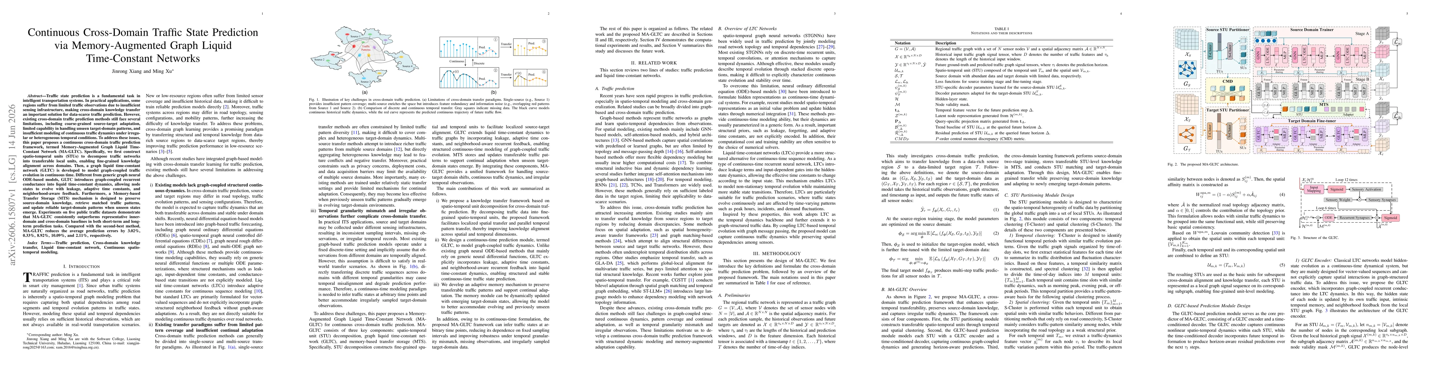Thumbnail for Continuous Cross-Domain Traffic State Prediction via Memory-Augmented Graph Liquid Time-Constant Networks