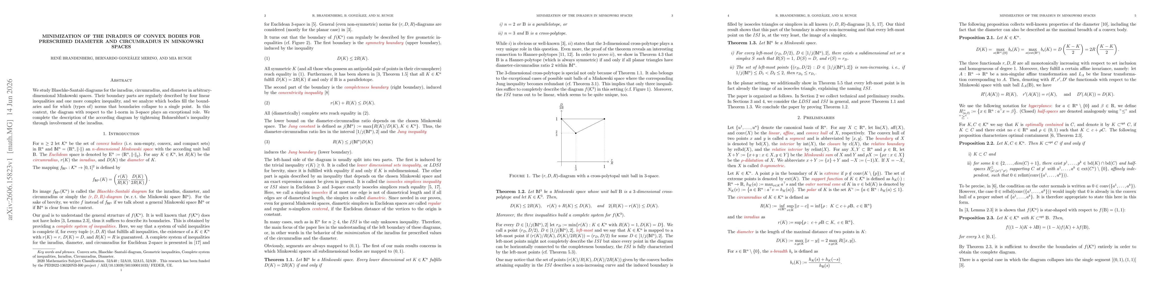 Thumbnail for Minimization of the inradius of convex bodies for prescribed diameter and circumradius in Minkowski spaces