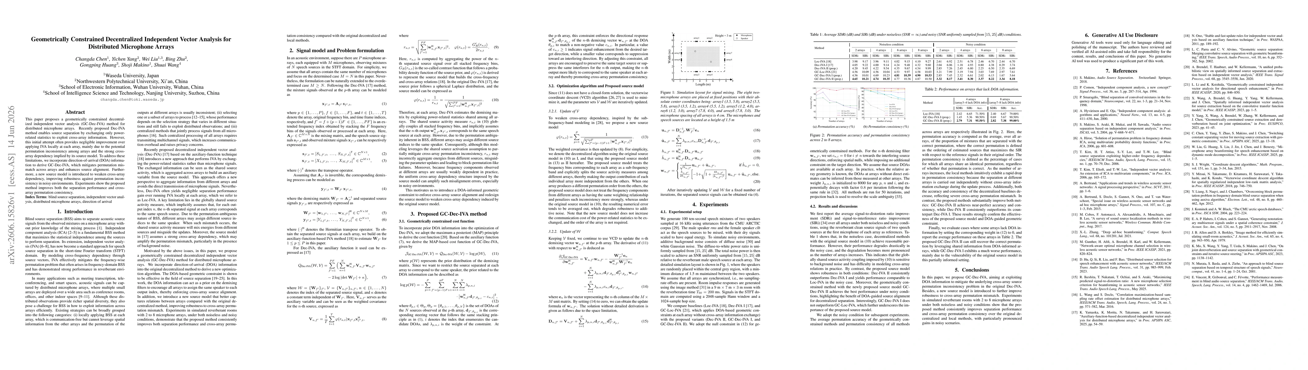 Thumbnail for Geometrically Constrained Decentralized Independent Vector Analysis for Distributed Microphone Arrays