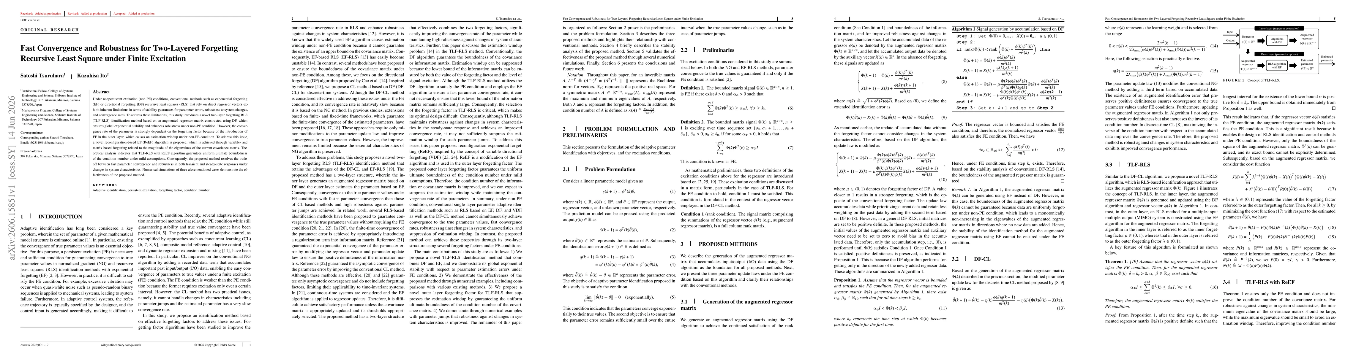 Thumbnail for Fast Convergence and Robustness for Two-Layered Forgetting Recursive Least Square under Finite Excitation