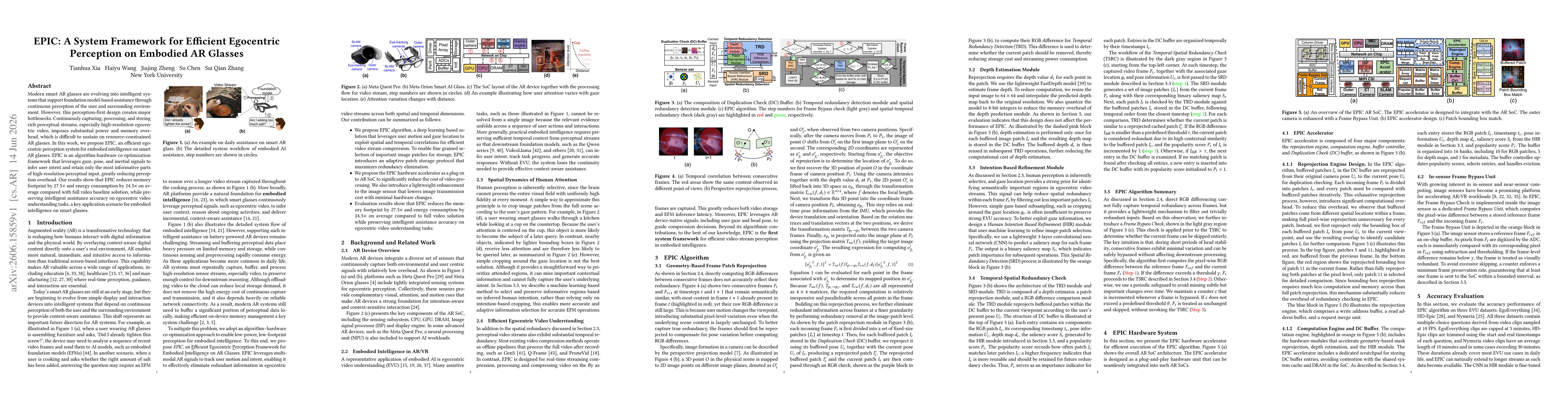 Thumbnail for EPIC: A System Framework for Efficient Egocentric Perception on Embodied AR Glasses