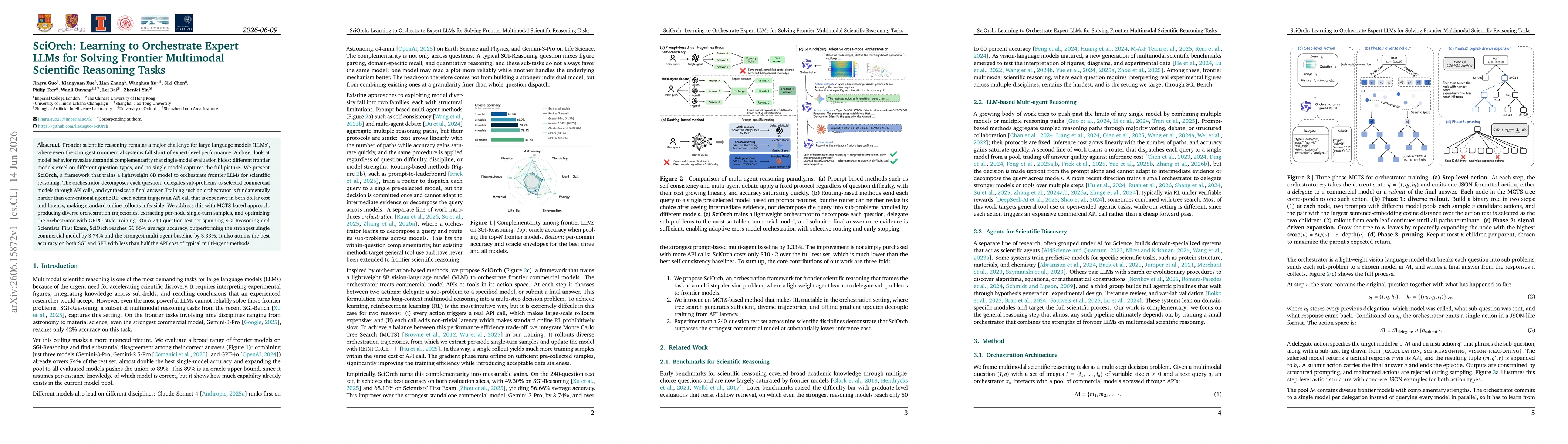 Thumbnail for SciOrch: Learning to Orchestrate Expert LLMs for Solving Frontier Multimodal Scientific Reasoning Tasks
