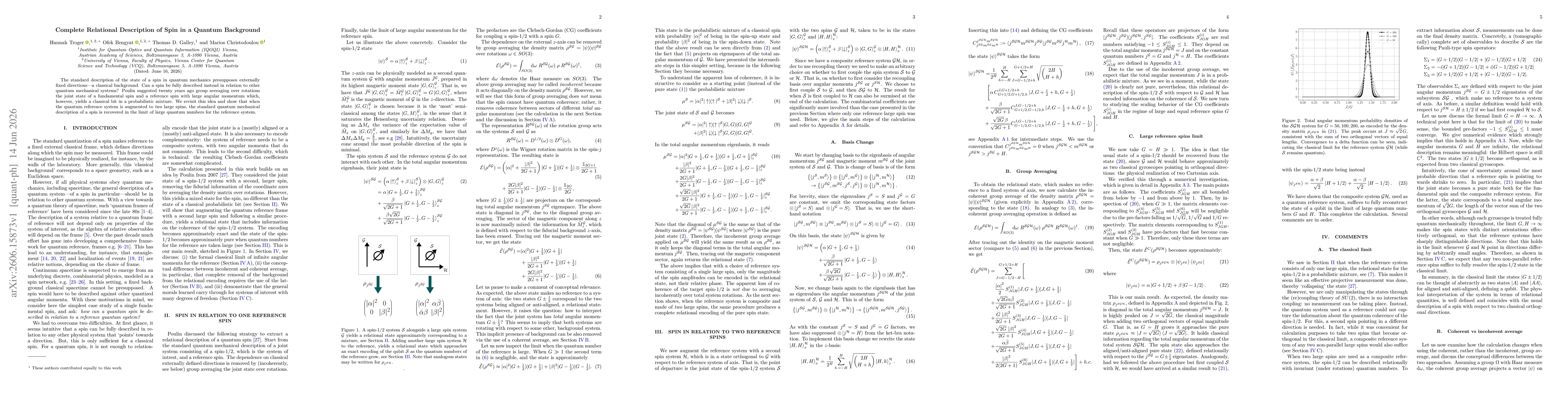 Thumbnail for Complete Relational Description of Spin in a Quantum Background