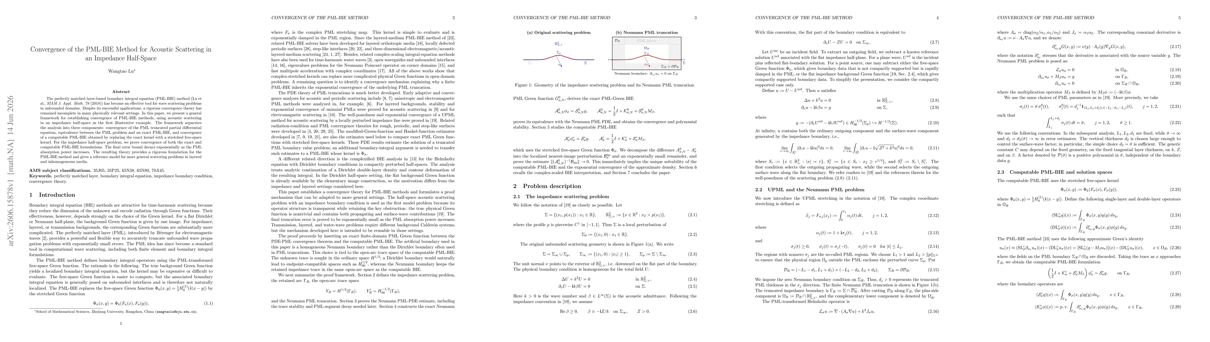 Thumbnail for Convergence of the PML-BIE Method for Acoustic Scattering in an Impedance Half-Space