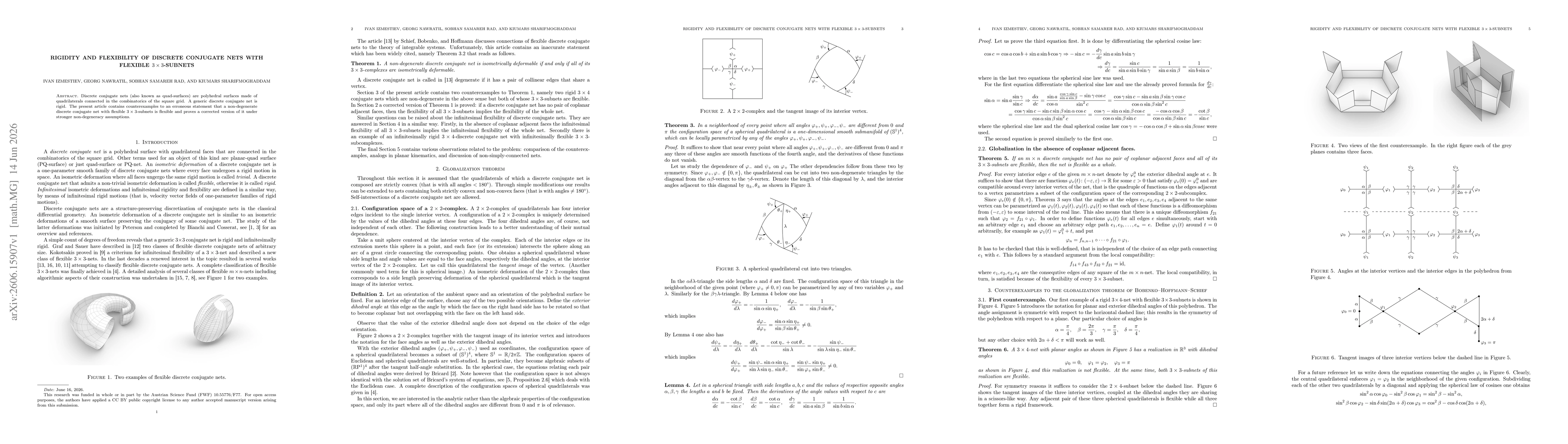 Thumbnail for Rigidity and flexibility of discrete conjugate nets with flexible $3 \times 3$-subnets