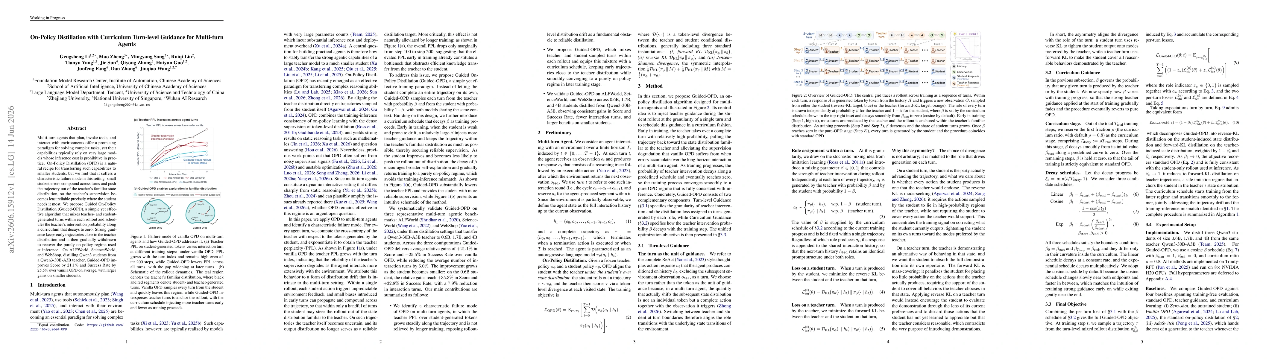 Thumbnail for On-Policy Distillation with Curriculum Turn-level Guidance for Multi-turn Agents
