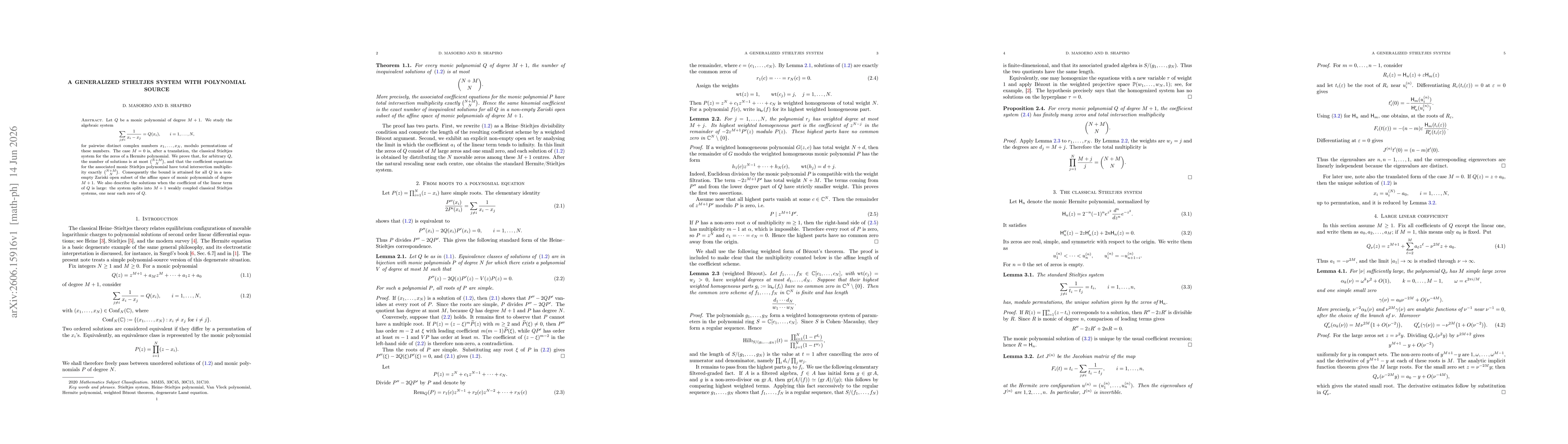 Thumbnail for A generalized Stieltjes system with polynomial source