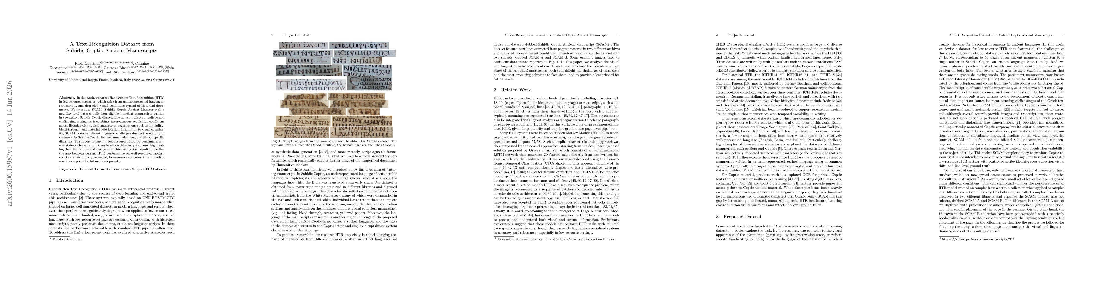 Thumbnail for A Text Recognition Dataset from Sahidic Coptic Ancient Manuscripts