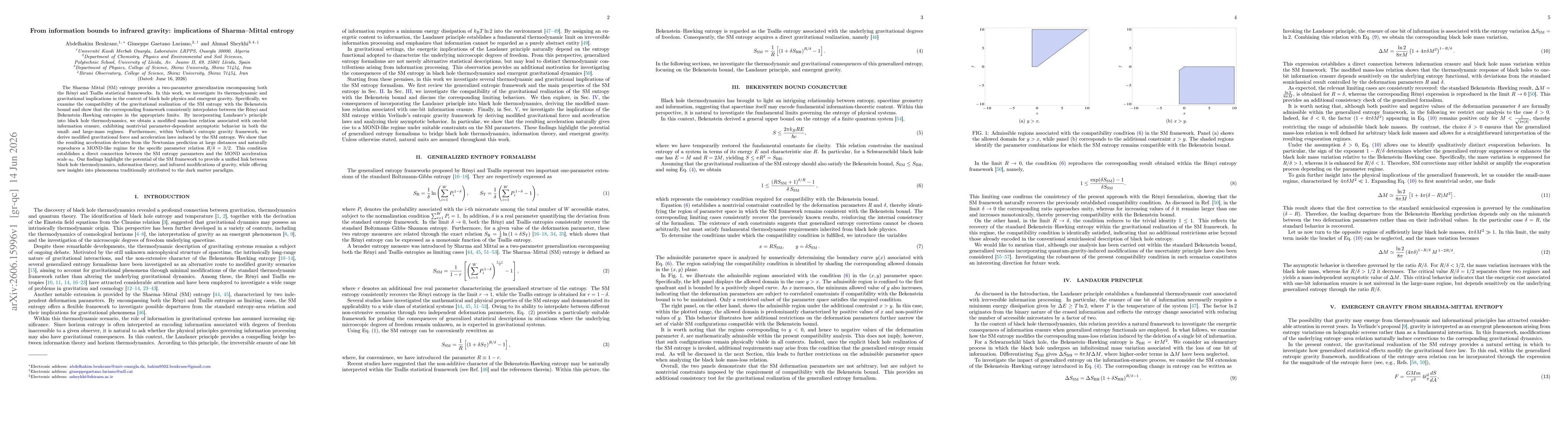 Thumbnail for From information bounds to infrared gravity: implications of Sharma-Mittal entropy