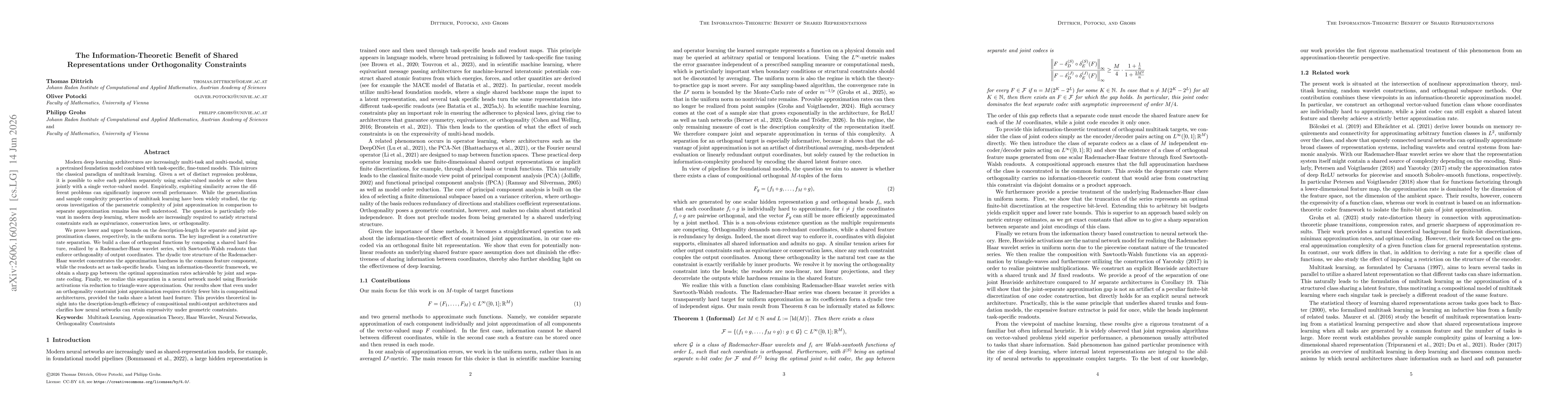 Thumbnail for The Information-Theoretic Benefit of Shared Representations under Orthogonality Constraints