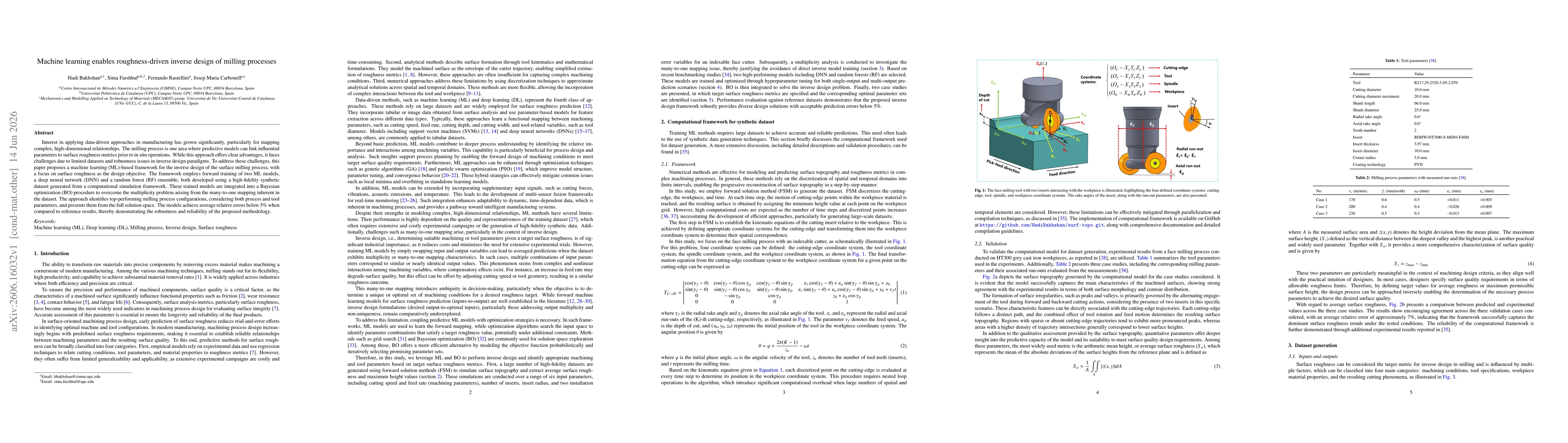Thumbnail for Machine learning enables roughness-driven inverse design of milling processes