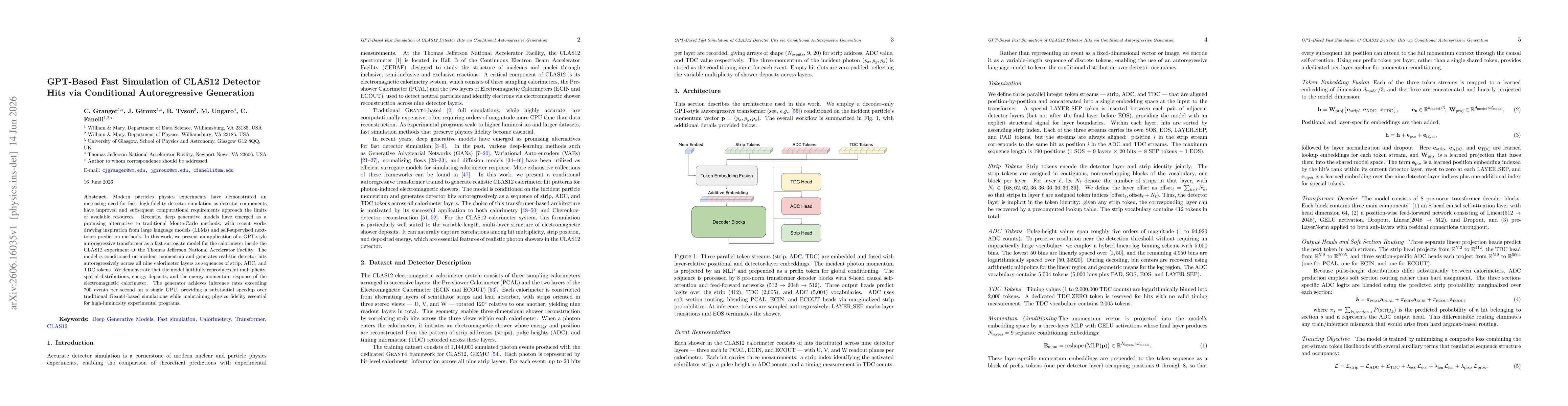 Thumbnail for GPT-Based Fast Simulation of CLAS12 Detector Hits via Conditional Autoregressive Generation
