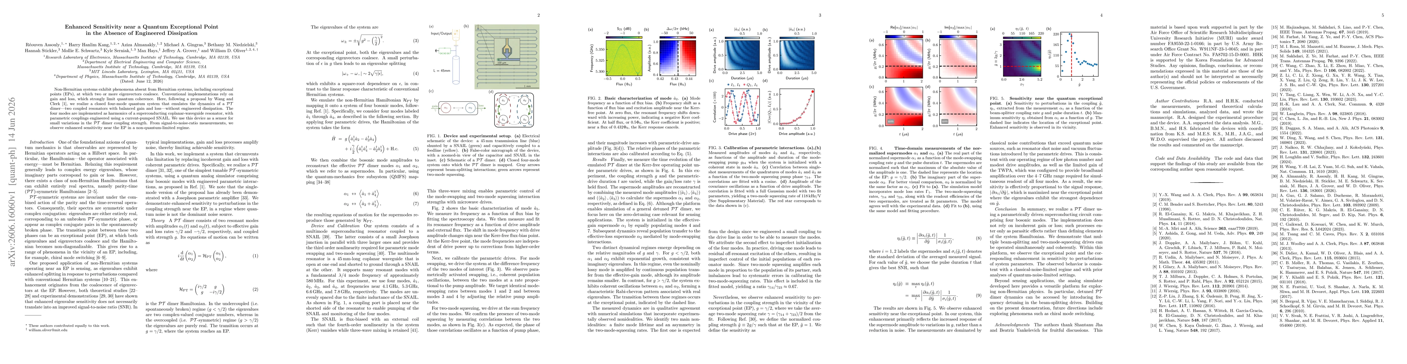 Thumbnail for Enhanced Sensitivity near a Quantum Exceptional Point in the Absence of Engineered Dissipation