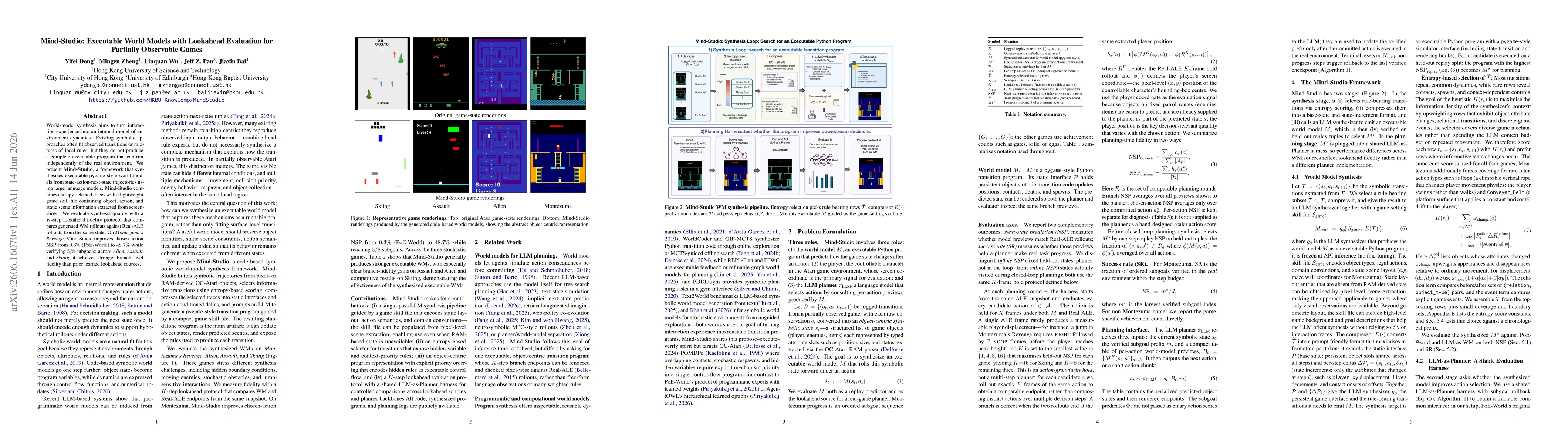 Thumbnail for Mind-Studio: Executable World Models with Lookahead Evaluation for Partially Observable Games