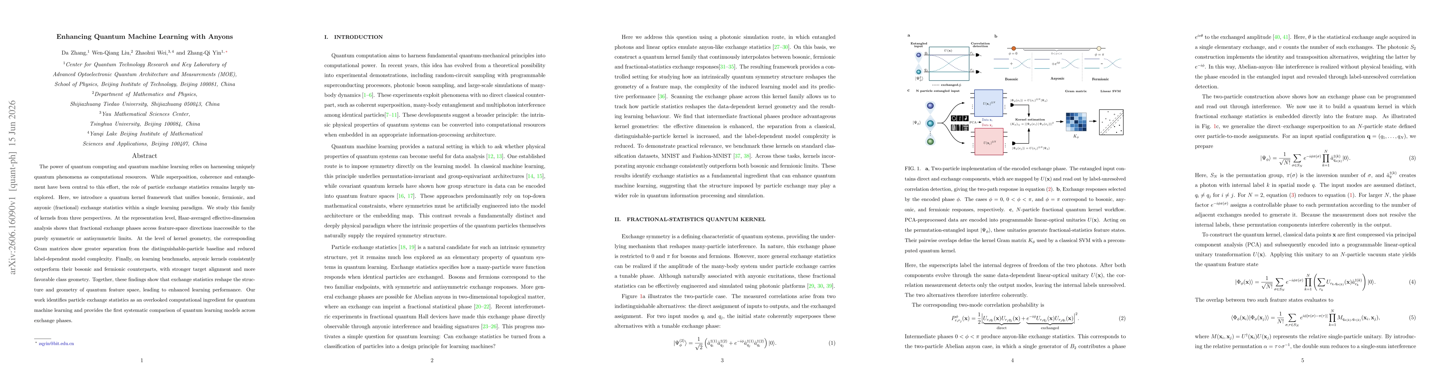 Thumbnail for Enhancing Quantum Machine Learning with Anyons