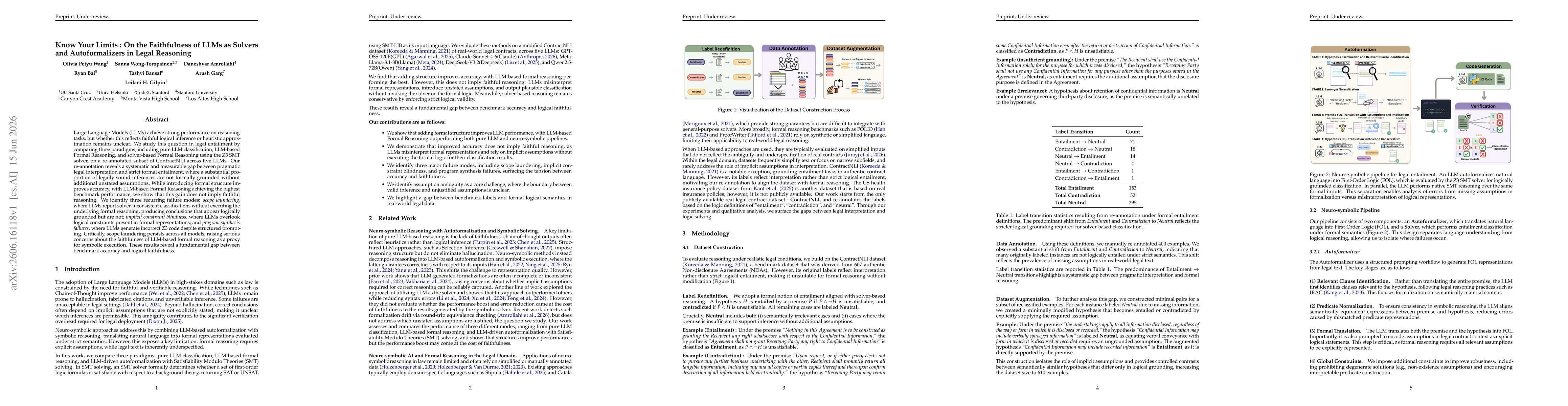 Thumbnail for Know Your Limits : On the Faithfulness of LLMs as Solvers and Autoformalizers in Legal Reasoning