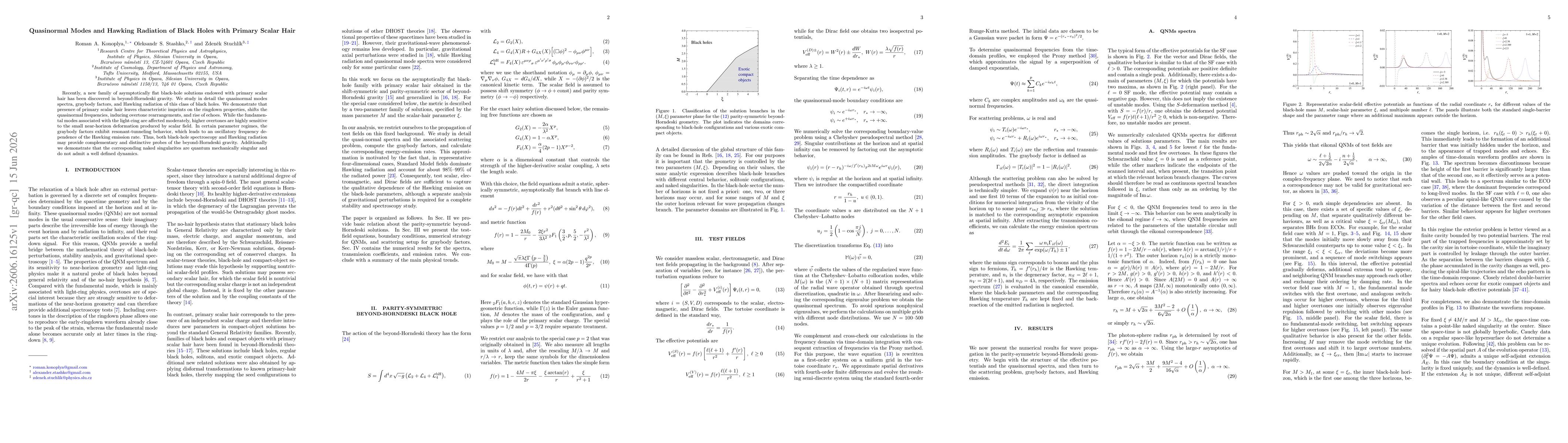 Thumbnail for Quasinormal Modes and Hawking Radiation of Black Holes with Primary Scalar Hair