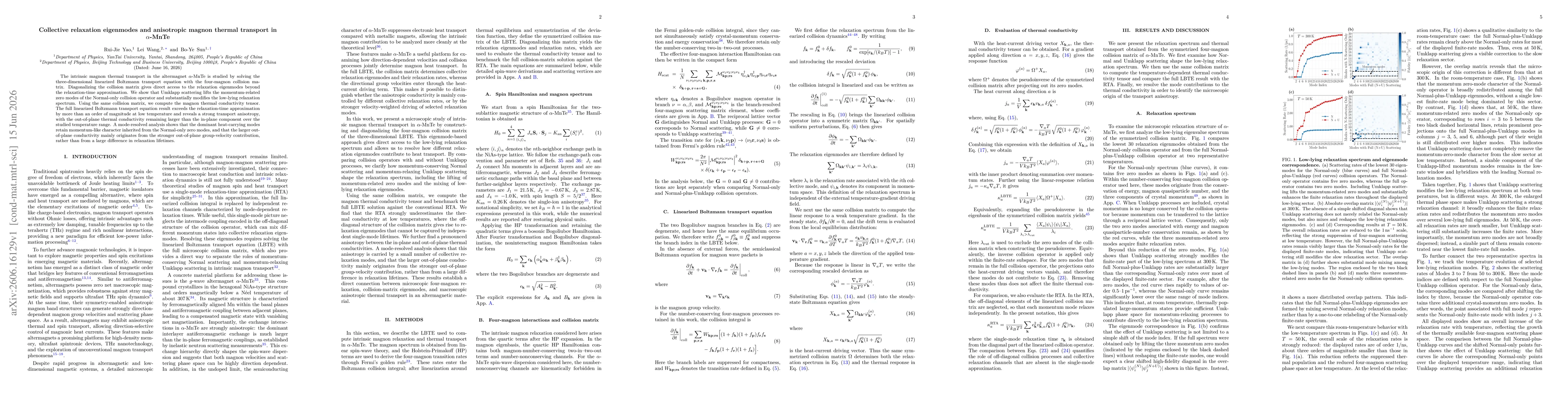 Thumbnail for Collective relaxation eigenmodes and anisotropic magnon thermal transport in $α$-MnTe