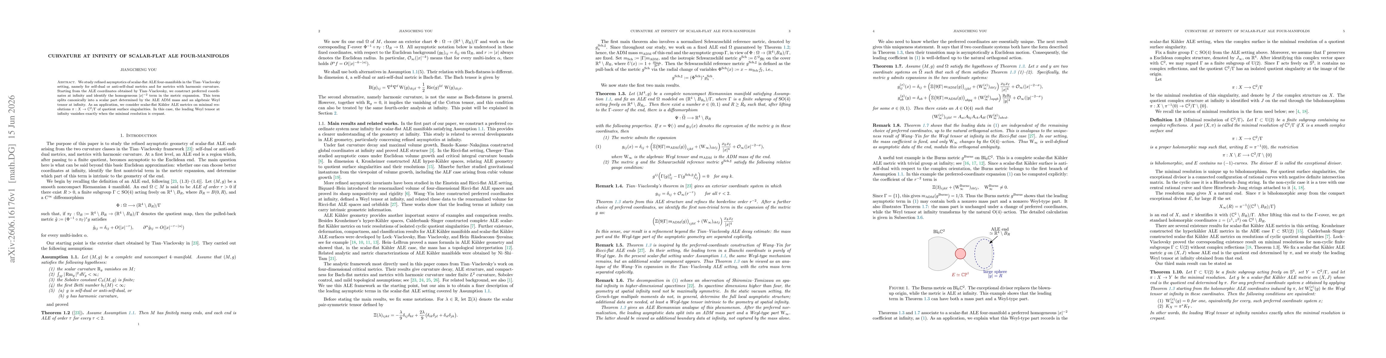 Thumbnail for Curvature at infinity of scalar-flat ALE four-manifolds