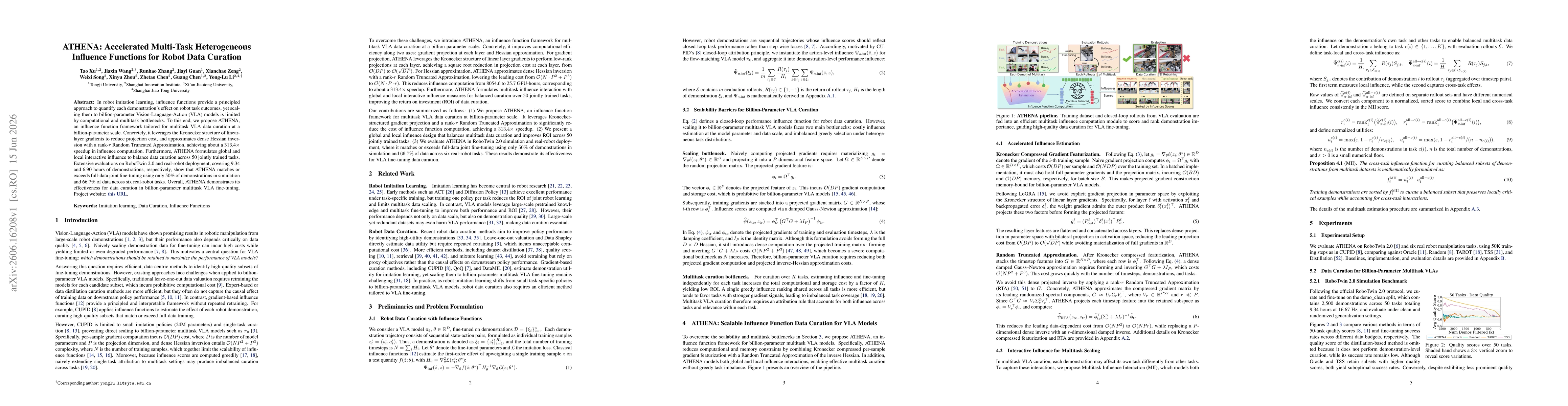 Thumbnail for ATHENA: Accelerated Multi-Task Heterogeneous Influence Functions for Robot Data Curation