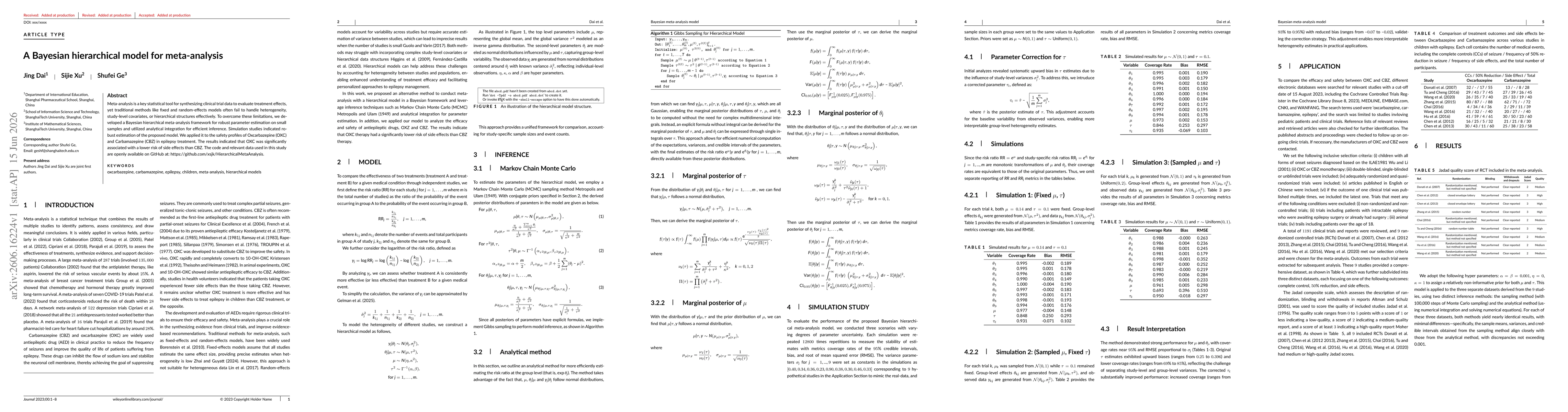 Thumbnail for A Bayesian hierarchical model for meta-analysis