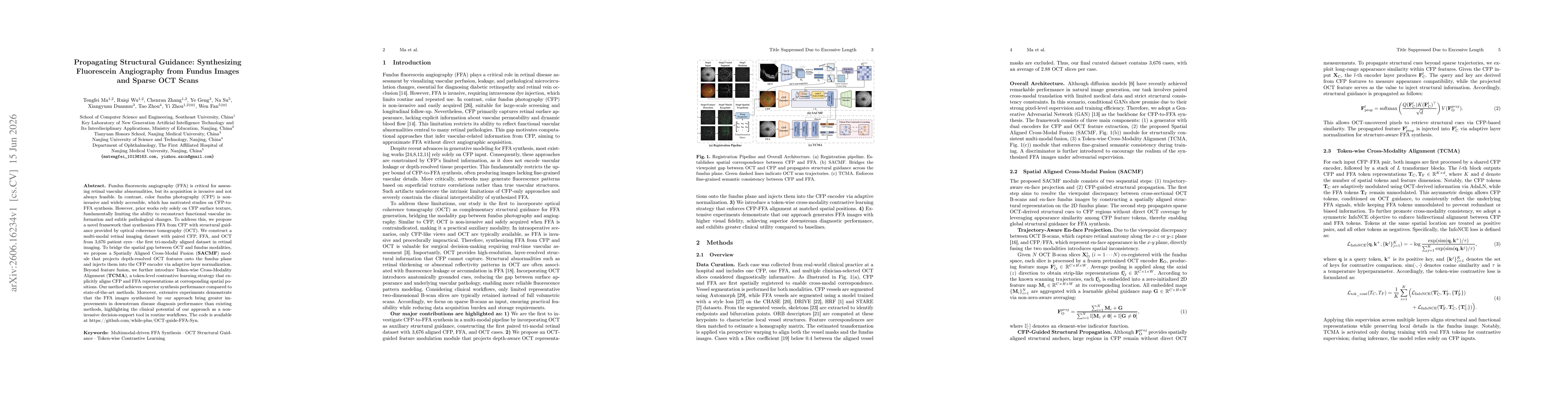 Thumbnail for Propagating Structural Guidance: Synthesizing Fluorescein Angiography from Fundus Images and Sparse OCT Scans